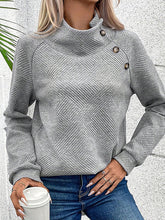 🎄Christmas Clearance🔥Women's High Neck Special Button Designer Sweatshirt