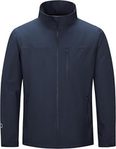 Outdoor Ventures Mens Lightweight Jacket Waterproof Softshell Jackets with Velvet Lined Stand Collar Windbreaker for Hiking Running Cycling Golf
