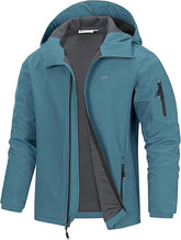 33,000ft Men's Waterproof Warm Softshell Jacket Lightweight Fleece Lining Jackets Hooded Rain Coat Windbreaker for Walking Hiking