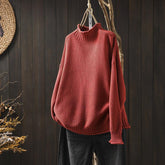Turtleneck three-dimensional diamond knitted sweater