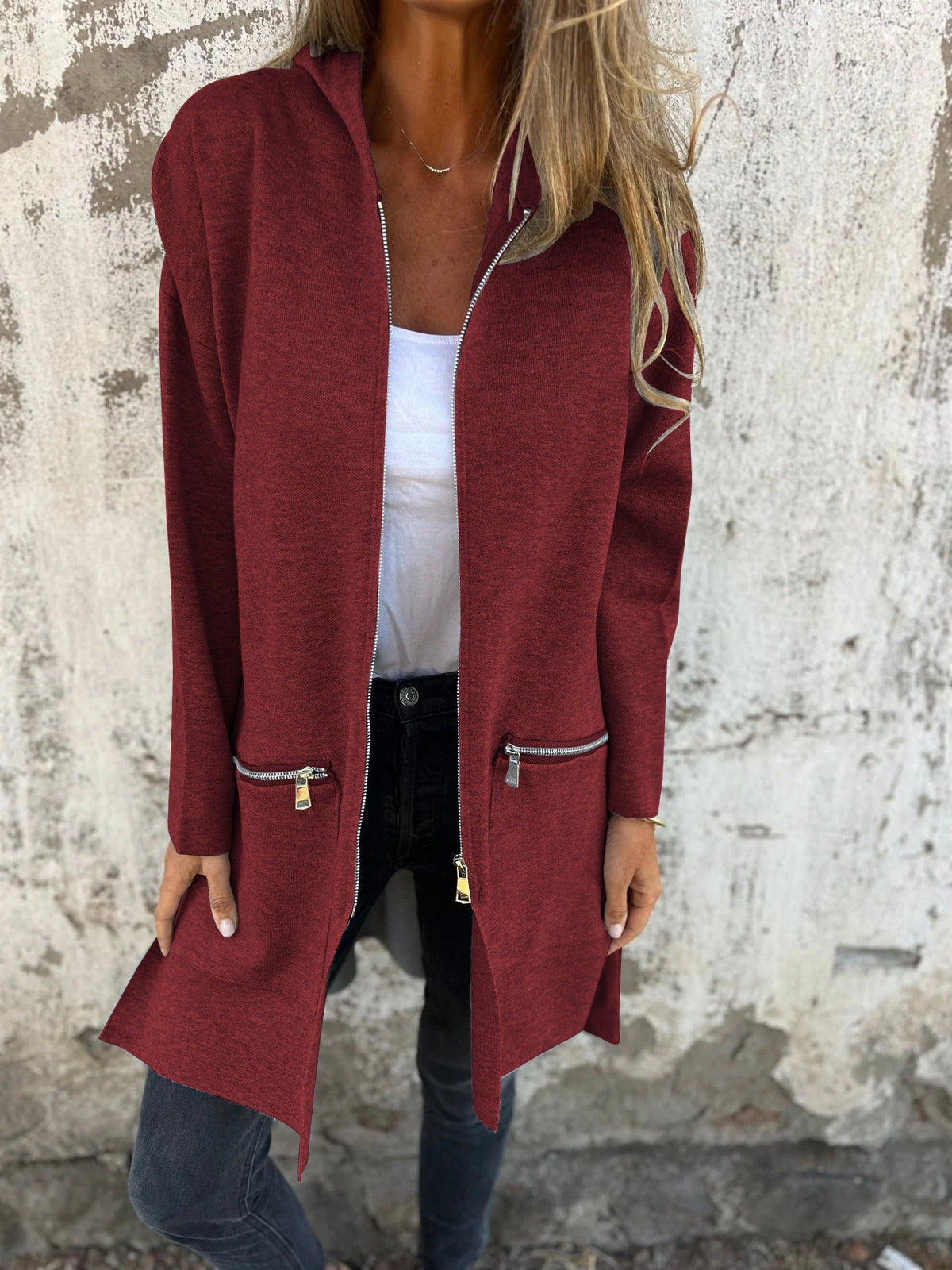 CLEARANCE SALE🔥 Zipper Long Sleeve Hooded Jacket