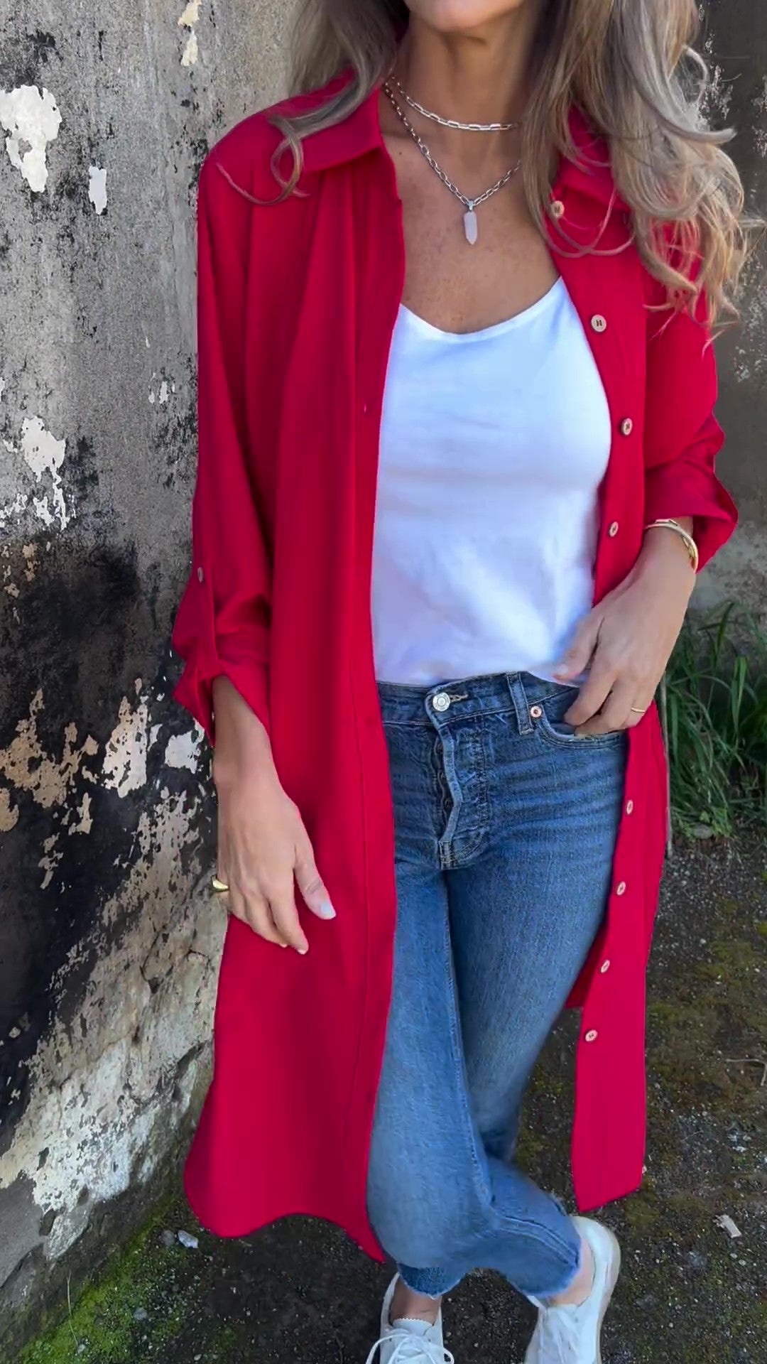 🔥LAST DAY 50% OFF🔥Women's Casual Lapel Solid Color Shirt Coat