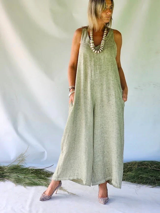 Cotton and Linen Jumpsuit