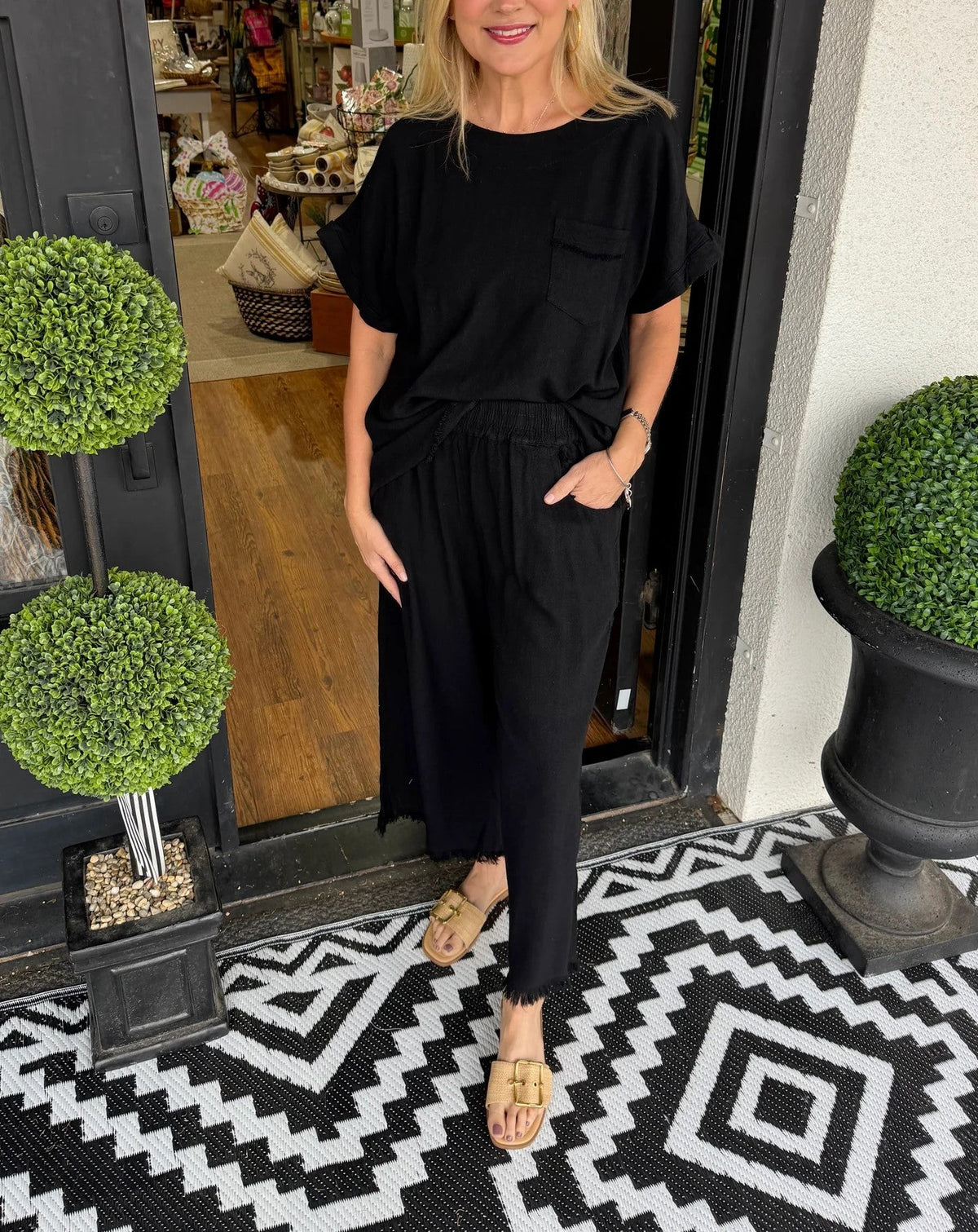Women's Casual Solid Cotton Linen Lounge Set (Buy 2 Free Shipping)