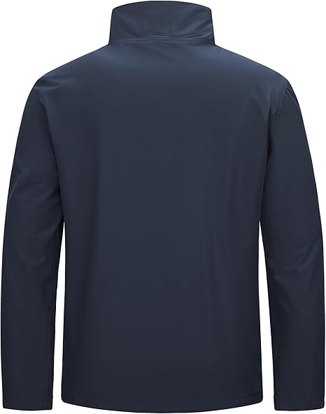 Outdoor Ventures Herren leichte wasserdichte Softshelljacke mit samtgefüttertem Stehkragen, Windbreaker zum Wandern, Laufen, Radfahren und Golfen