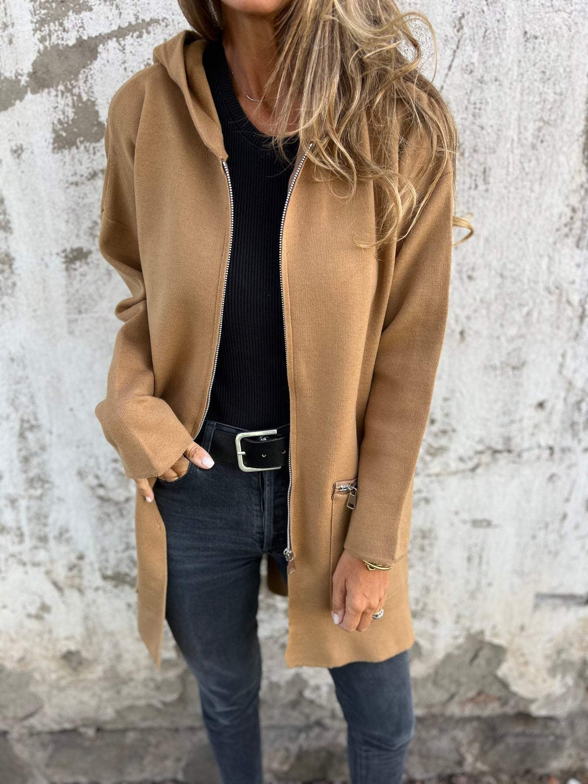 CLEARANCE SALE🔥 Zipper Long Sleeve Hooded Jacket