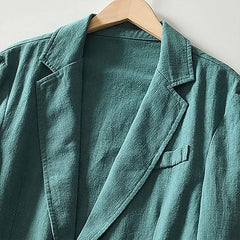 Men's Linen Jacket Leisure Suit Two Button Lightweight Sports Coats Slim Fit Sporty