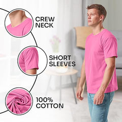 Men's Value Weight Short Sleeve T-Shirt Plain Crew Neck 100% Cotton Summer T Shirts for Men UK Size (S to XXL) Black