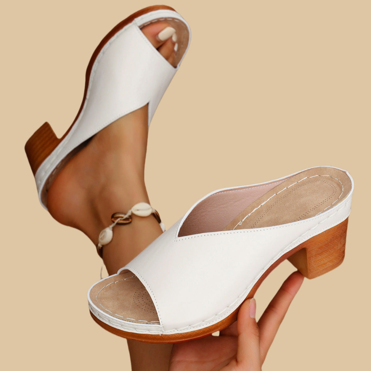 NEW ARRIVAL 70% OFF - Orthopedic Chunky High Heel Sandals