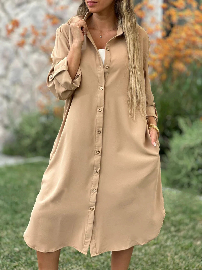 🔥LAST DAY 50% OFF🔥Women's Casual Lapel Solid Color Shirt Coat