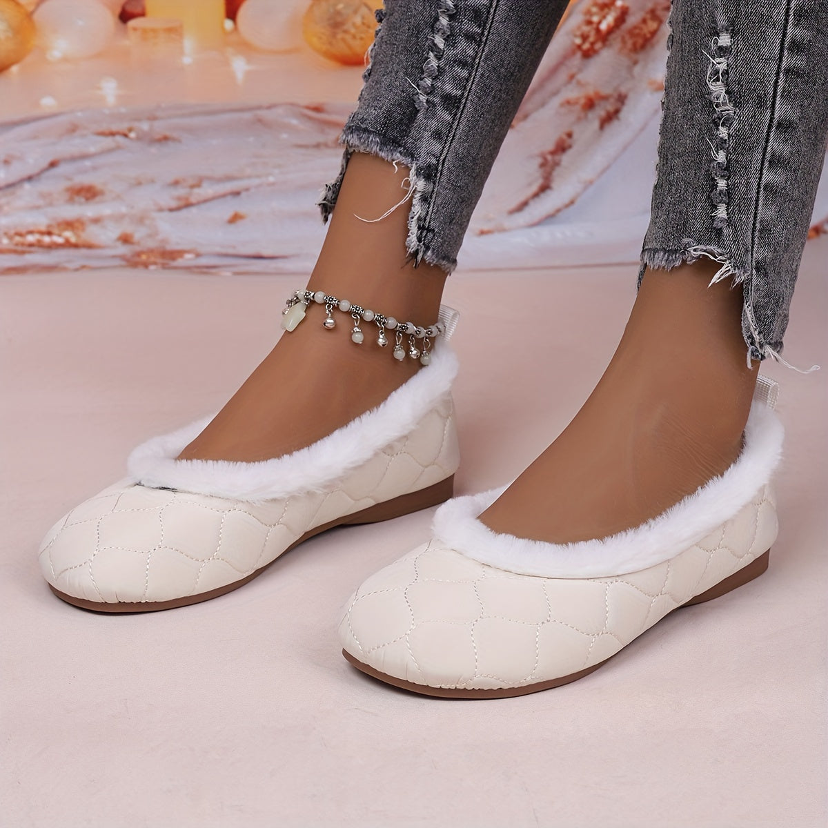 🔥Last Day Promotion 50% OFF - Women's Fashion Soft Mary Jane Plush Flat Shoes