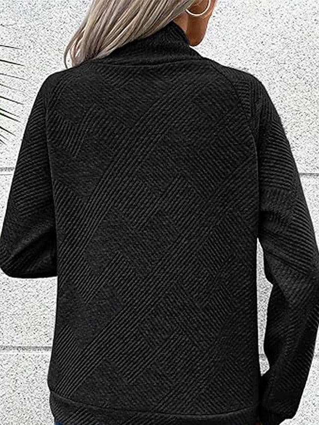 🎄Weihnachts-SALE🔥Damen High Neck Sweatshirt mit speziellen Knöpfen
