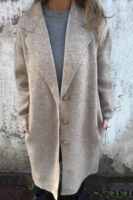 CLEARANCE SALE🔥Solid Color Lapel Long Sleeve Loose Casual Jacket- 48% OFF